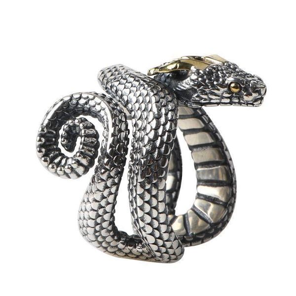 Anello di apertura con ferita di serpente lucido per le donne Anelli regolabili a forma di serpente di colore argento Moda Matrimoni Regalo di gioielli per feste