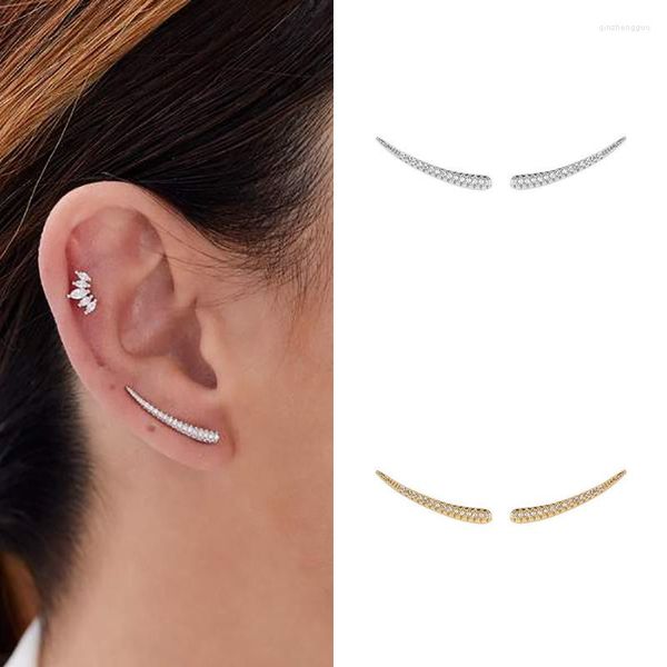 Ohrstecker Einfache Iced Out Zirkonia Ins Stil Lange Streifen Ohr Piercing Knorpel Zubehör Geschenke Für Frauen Mädchen KBE483