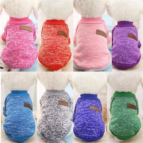 Classico inverno caldo vestiti per cani cucciolo di animale domestico gatto giacca cappotto moda morbido maglione abbigliamento per chihuahua Yorkie 9 colori XS-2XL2555