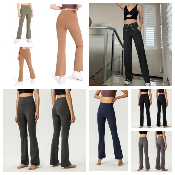 Groove 2022 Yoga, ausgestellte Trainingskleidung für Damen, Hose, Damen, hohe Taille, schmale Passform, Bauch, Milchshake, Sportbekleidung, Schlaghose, zeigt lange Beine