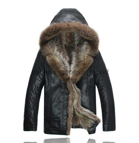 Pelliccia da uomo Pelliccia sintetica Uomo con collo in pelliccia Cappotti invernali in vera pelliccia Giacche in pelle Shearling Outwear Soprabito Neve Top Taglie forti Abbigliamento8461812L230914