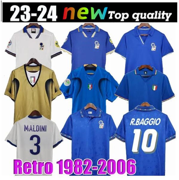 1982 ITALYS RETRO Soccer Jersey 1990 1996 1998 2000 Home Football 1994 MALDINI BAGGIO DONADONI SCHILLACI TOTTI DEL PERO 2006 PIRLO INZAGHI BUFFON45