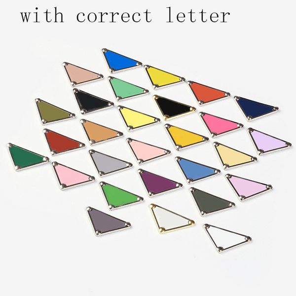 Mehrfarbiger Metall-Dreieck-Buchstaben-Aufnäher für Stoffbeutel, Schmuck, Haar-Accessoires, DIY-Nähaufnäher