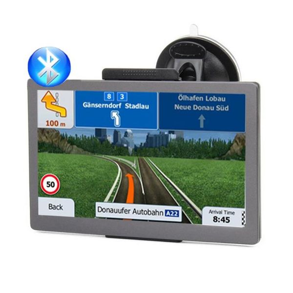 Araba GPS Aksesuarları HD 7 inç Bluetooth Navigasyon Kablosuz Avin Kamyon Navigatörü 800MHz RAM256MB FM Verici MP4 8GB 3D Haritalar Damla D DHYWU