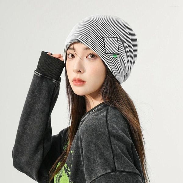 Berets Woolen Hut Gestrickte Mode Koreanischen Stil Brief Pile Cap Beanie All-match Paar