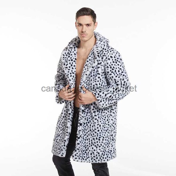 Casaco masculino de pele sintética, presente de ação de graças, inverno, calor ao ar livre, casacos de pele de raposa falsa, médio e longo, listras de tigre, estampa de leopardo, jaqueta de mangas compridas, moda casual