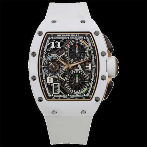 Movimento richarmilles relógio estilo de vida suíço Rm72-01 feito relógios de pulso enrolamento esportes flyback mecânico automático l