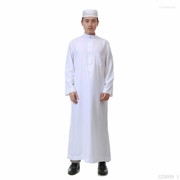 Roupas étnicas Homens Robe Árabe Vestidos de Capela Muçulmana Lavados Oriente Médio Dubai Qatar Diário Islâmico