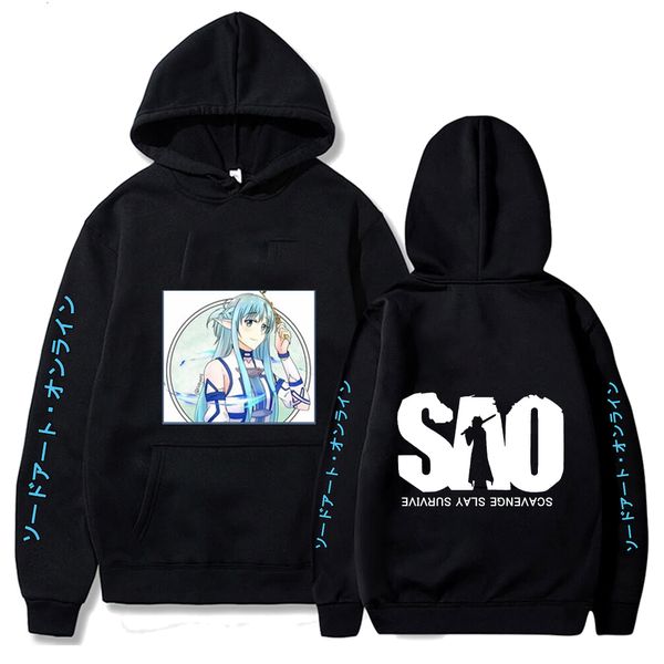 Herren Hoodies Sweatshirts Sword Art Online Anime Herren Damen Hoodies Streetwear Übergroße Sweatshirts Harajuku Unisex Grafik bedruckte warme Pullover 230914