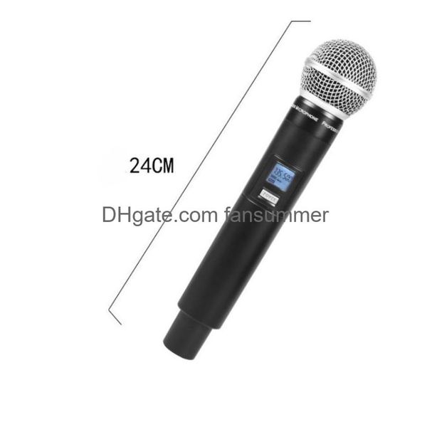 Microfono Wireless G-Mark Glxd4 Sistema professionale Uhf Microfono dinamico Frequenza 80M Party Stage Host Church Microfoni Drop Delivery