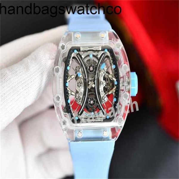 RicharsMilles Uhren Luxus mechanisches Schweizer Uhrwerk Keramikzifferblatt Kautschukarmband ZY Factory produziert RM3502 Fully West Tie City Glass Clear Serie Ganzglas