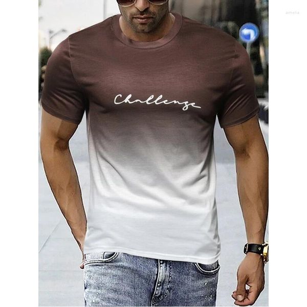 T-shirt da uomo T-shirt Stampa a righe Manica corta Estate Casual Strada Taglie forti Abbigliamento Graphic Tee Vintage 2023