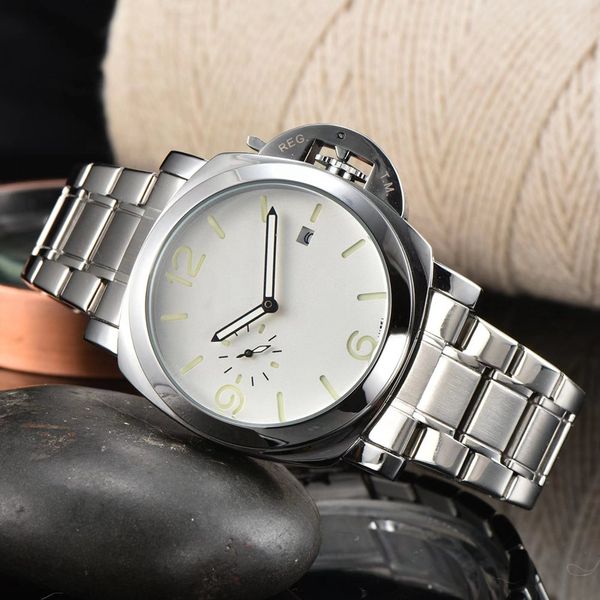 Наручные часы для мужчин 2023 Новые мужские часы с тремя стежками Маленькая игла для ходьбы секундные кварцевые часы Топ люксового бренда Часы со стальным ремнем Мужская мода Paner