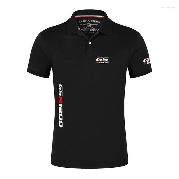 Polos masculinos 2023 homens motocicleta r 650 800 1150 1200 gs aventura impressão moda lapela respirável casual tops camisas de manga curta