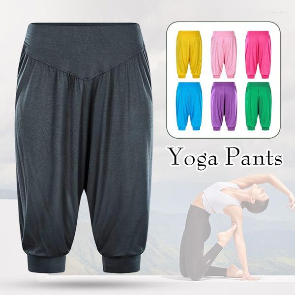 Kadın Pantolon Kadınlar Sıradan Capris Yoga Bloomers Spor Şortları Pantolonlar Düz Renkli Modal Harem Pant Pantolon Dans Uygulama Sweetpants