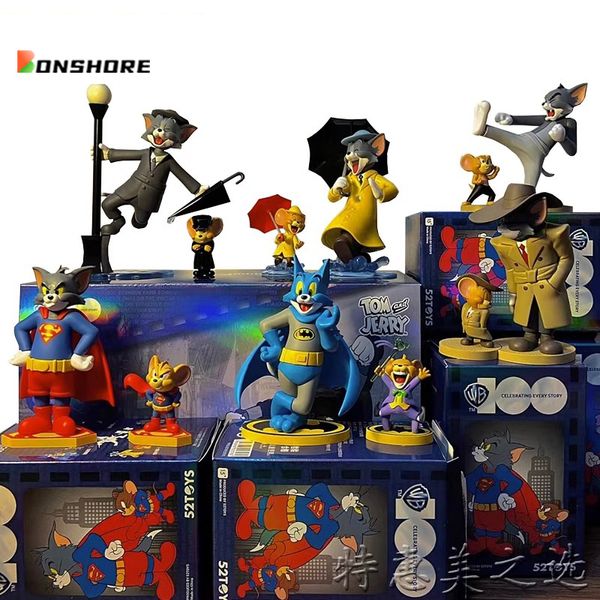 Слепая коробка 9 см Tom And Jerry Warner Anniversary Collection Series Box Аниме Фигурка Симпатичная фигурка Kawaii Игрушка в подарок 230912