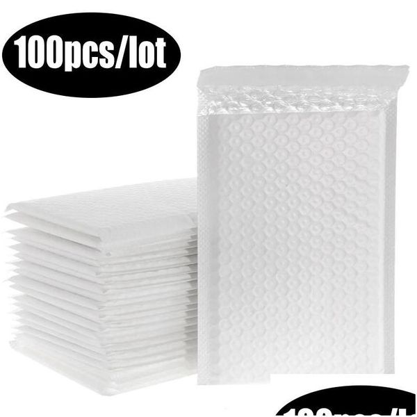 Sacos de correio 100 pçs / lote branco espuma envelope saco especificações diferentes mailers acolchoados com bolha mailing gota entrega escritório escola otrdj