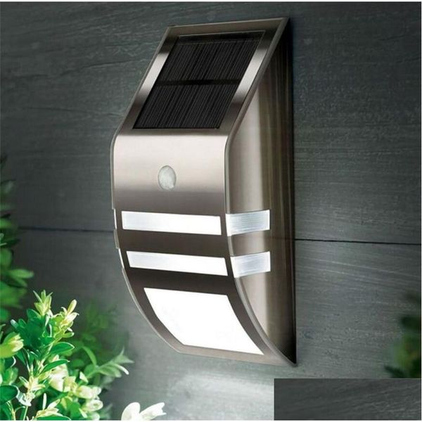 Solar-Wandleuchten, angetriebene Lampe, 2 LEDs, Matic-Bewegungssensor, Sicherheitslicht, wasserdicht, Straße für Terrasse, Deck, Hof, Garten, Drop-Lieferung Lig Dhaib