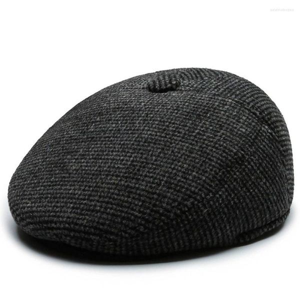 Beralar Moda Sıcak Ekose Kış Rüzgar Geçirmez Soğuk Durumlu Baba Vizör Şapkası Bere Koruma Kapağı Erkekler
