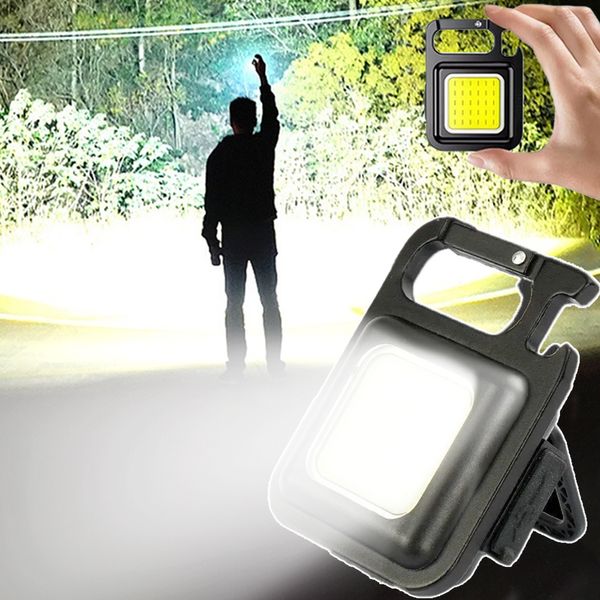 10 Stück / 5 Stück / 2 Stück Mini-Taschenlampen, LED-Schlüsselanhänger-Licht, tragbares COB-Arbeitslicht, wiederaufladbare USB-Taschenlampe mit Korkenzieher, wasserdichte Outdoor-Camping-Lampenlaternen