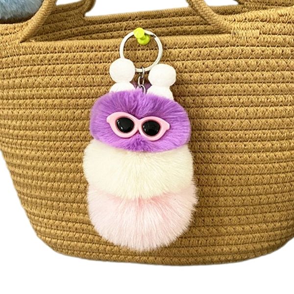 Chaveiros de pelúcia Páscoa Fur Caterpillars Keychain OrnamentsGifts Room Shop Decorações Cartoon Handmade Stuffed Animal Pingente Top Quality 230912