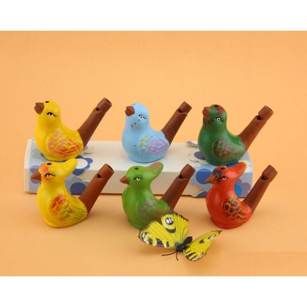 Outras artes e artesanato Cerâmico Water Bird Whistle Spotted Warbler Song Chirps Home Decoração Estatueta para Crianças Crianças Presentes Dh876 Dr Dh32A