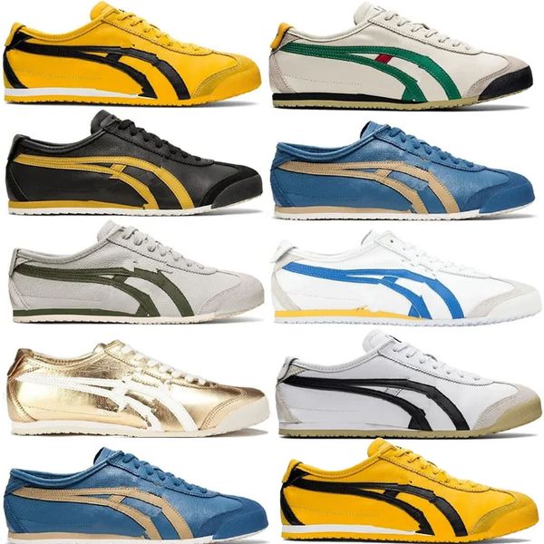 2024 Japan Tiger Mexico 66S Lifestyle Sneakers Damen Herren Designer Canvas Schuhe Schwarz Weiß Blau Rot Gelb Beige Low Trainer SLIP-ON Loafer BIRCH/GRÜN Mode