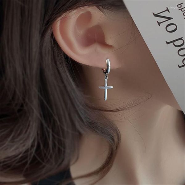 Creolen 925 Silber Nadel Quaste Kreuz Ohrring Für Frauen Mädchen Party Hochzeit Punk Schmuck Geschenke Eh1192