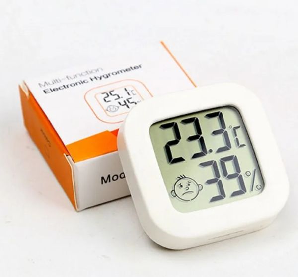 Instrumento doméstico de temperatura digital de alta precisão e higrômetro com rosto sorridente, temperatura eletrônica e higrômetro