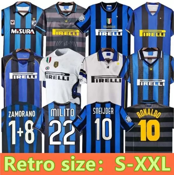 Finale 2009 MILITO SNEIJDER ZANETTI Retro-Fußballtrikot Eto'o Fußball 97 98 99 01 02 03 Djorkaeff Baggio MAILAND 10 11 07 08 09 Inter BATISTUTA Zamorano