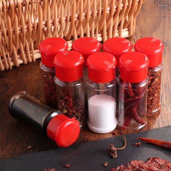 Conjuntos de louça 24 Pcs Plástico Pepper Shakers Spice Jar Tempero Garrafas Transparente Pó Castor Sal Armazenamento