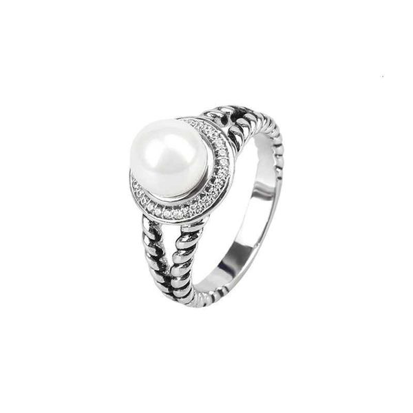 Tasarımcı Dy Ring Luxury Top Taklit İnci 8mm Yüzük İmitasyon Diamond Yeni Ins Ring Aksesuarları Takı Yüksek Kalite Şık Romantik Sevgililer Günü Hediyesi