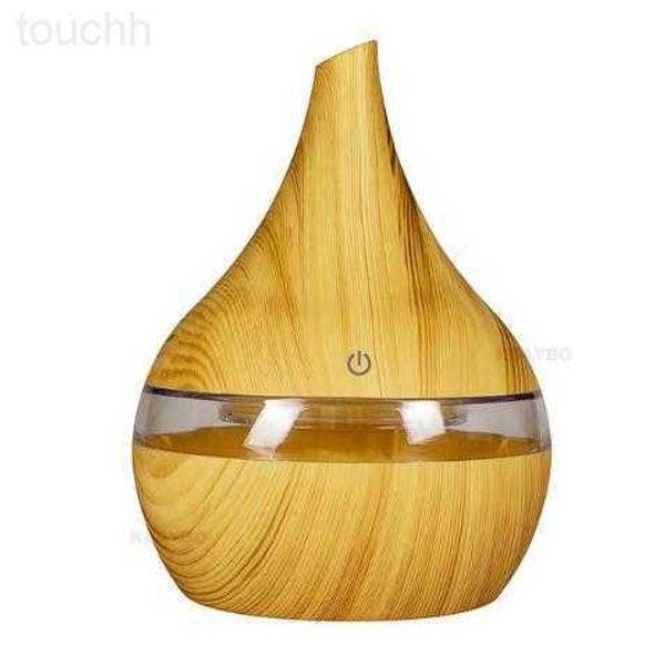 Umidificatori Nuovo 300ml USB Elettrico Aroma diffusore d'aria legno Ultrasuoni arieggia umidificatore creatore di nebbia fredda per la casa L230914