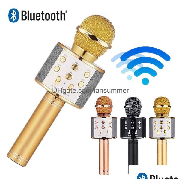 1 pz Ws 858 microfono wireless protettivo professionale a condensatore microfono karaoke supporto Bluetooth radio microfono registrazione in studio consegna di goccia