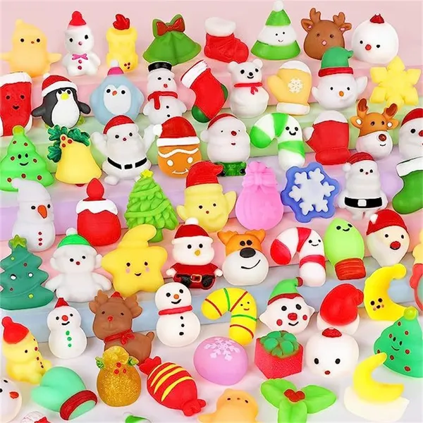 Mini giocattoli Squishy Kawaii Squishy antistress Giocattolo sfuso per Natale Bomboniere natalizie Premi in classe Regalo di compleanno Riempitivi per calze Riempitivi per sacchetti regalo