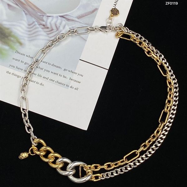 Nuovi pendenti dal design teschio gufo diamanti esagerata catena spessa collana da donna punk hip-hop orecchini da donna N01240Q