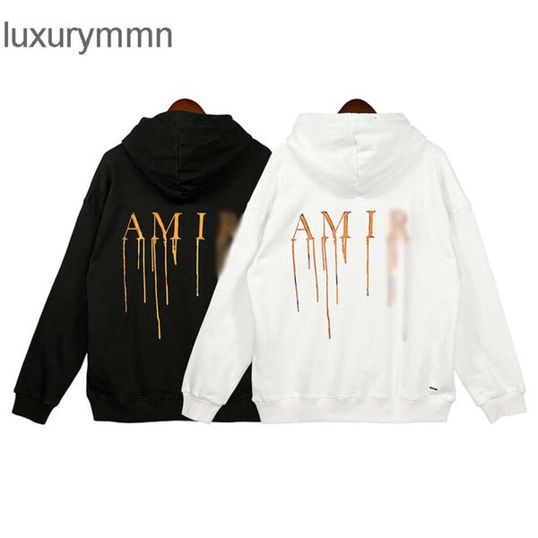 Sudaderas con capucha para hombre Amirres Diseñador Hombres Sudaderas con capucha Sudadera con capucha principios de otoño suéter con capucha nueva tendencia personalizada impresión pintada a mano flujo pintura amantes del bucle 4K49