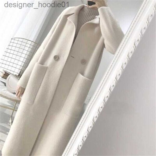 Mulheres de pele falsa designer de moda feminina nova genuína mink cashmere suéter feminino puro cashmere cardigan de malha vison jaqueta inverno longo casaco de pele l230914