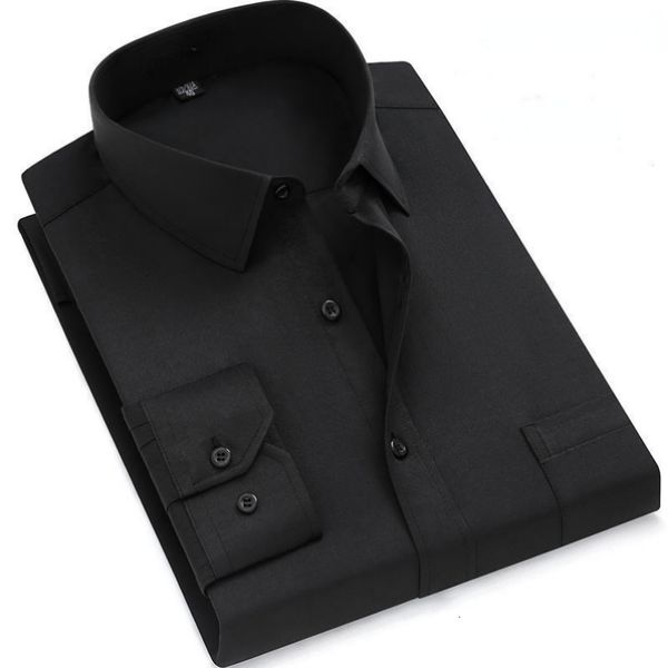 Camisas casuais masculinas vestido camisa de manga comprida sarja branco azul cinza preto masculino para homens marca social 6xl 7xl 8xl 9xl gozbkf 230912