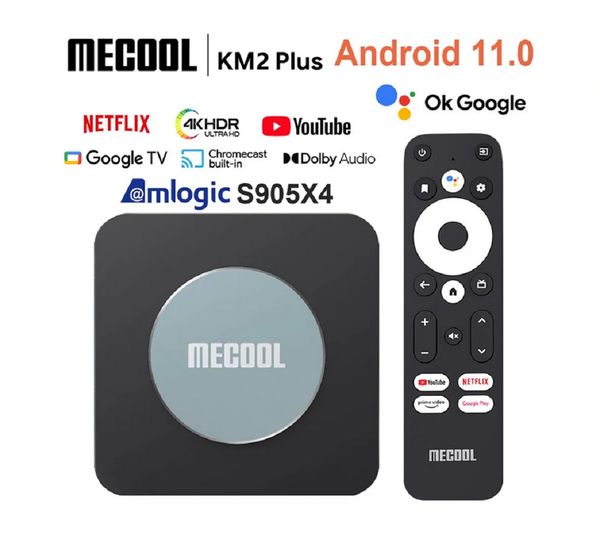 Mecool KM2 PLUS Smart TV Box Android 11 Certificato Google TVBox DDR4 2 GB 16 GB D0lby BT5.0 Lettore multimediale 4K Set Top Box VS KM2 KM7 PLUS