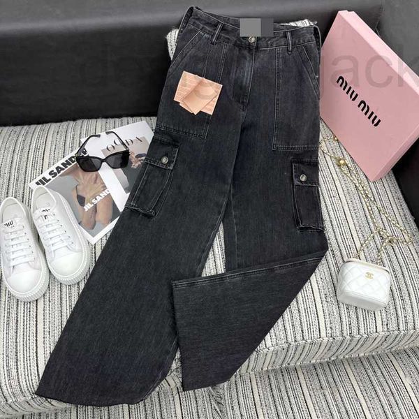 Kadınlar Kot Tasarımcısı Sonbahar Yeni Jean Womens Wear Giyim Denim Düz Bacak Pantolonları Birden Fazla Cep Tasarımı, Yıkanabilir Renkler Çok Yönlülük 6DZ8