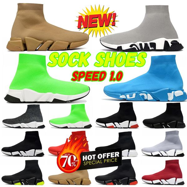 Sapatos 2023 Designer de meias homens homens casuais Speed ​​Trainer Socks Speeds Speeds Shoe Runners Runner Sneakers 1.0 Triple Black White Lace Sports 36-45