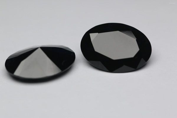 Pietre preziose gemme pirimna gems forma ovale spinello nero naturale per anelli fai -da -te orecchini collana