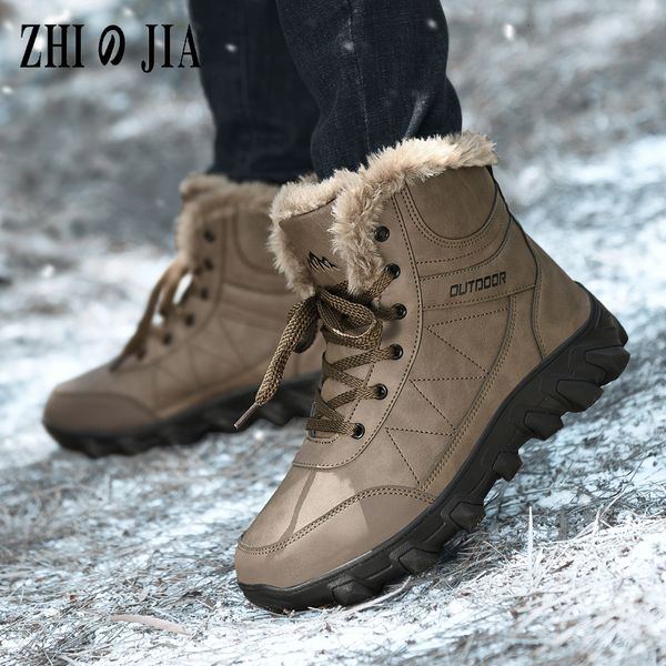 Sapatos de vestido 2023 inverno caminhadas botas homens neve ao ar livre andando unisex esporte couro mulher impermeável trabalho menino 230912