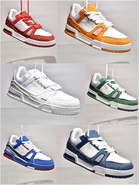 2023 Designer Virgil Trainer Scarpe casual da ginnastica Nero Bianco Panda Moda Scarpe basse con plateau in pelle Sloe Gomma Uomo Donna Scarpe da ginnastica da passeggio all'aperto