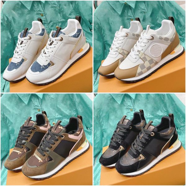 Koşun Sneakers Kadın No12 Klasik Gerçek Deri Ayakkabı Racer Spor Sneaker Dantel-Up Siyah Kahverengi Ayakkabı Açık havada yüksek kaliteli daireler sıradan eğitmenler Boyut 35-41