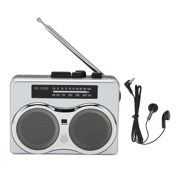 Tragbares Radio Retro Classic Walkman Dual-Lautsprecher Stereo-Kassettenspeicher FM AM-Radioantenne mit 3,5-mm-Kopfhörer für Gartenarbeit und Angeln