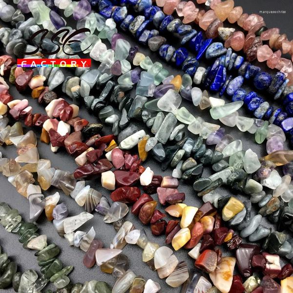 Boncuklar 5-8mm Doğal Kaplan Gözü Agates Lapis Crystal Quartz Düzensiz Yonga Taşı 40 cm Mücevher Yapma DIY Kolye Bilezikleri