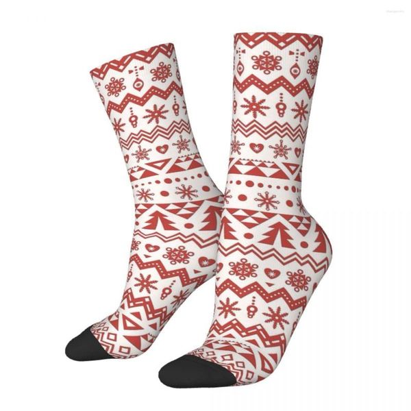 Erkek Çorap Deseni Noel Aşk Kırmızı Etnik Mutlu Yıl Drawstring Seyahat Çantası 3D Baskı Sırt Çantası Erkek Kızlar Orta Calf