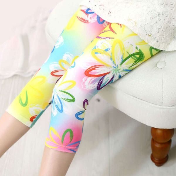 Kinder Mädchen Leggings Frühling Sommer Blume Gedruckt Kinder Hosen Mädchen Beiläufige Dünne Hosen Niedliche Kleinkind Leggings